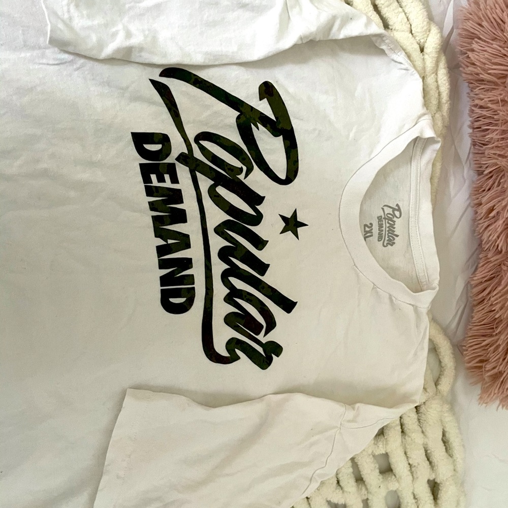 Popular Demand white T shirt